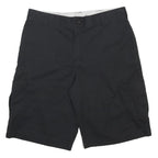 DICKIES Mens Black Cargo Shorts Size L W36 Workwear Cotton Blend
