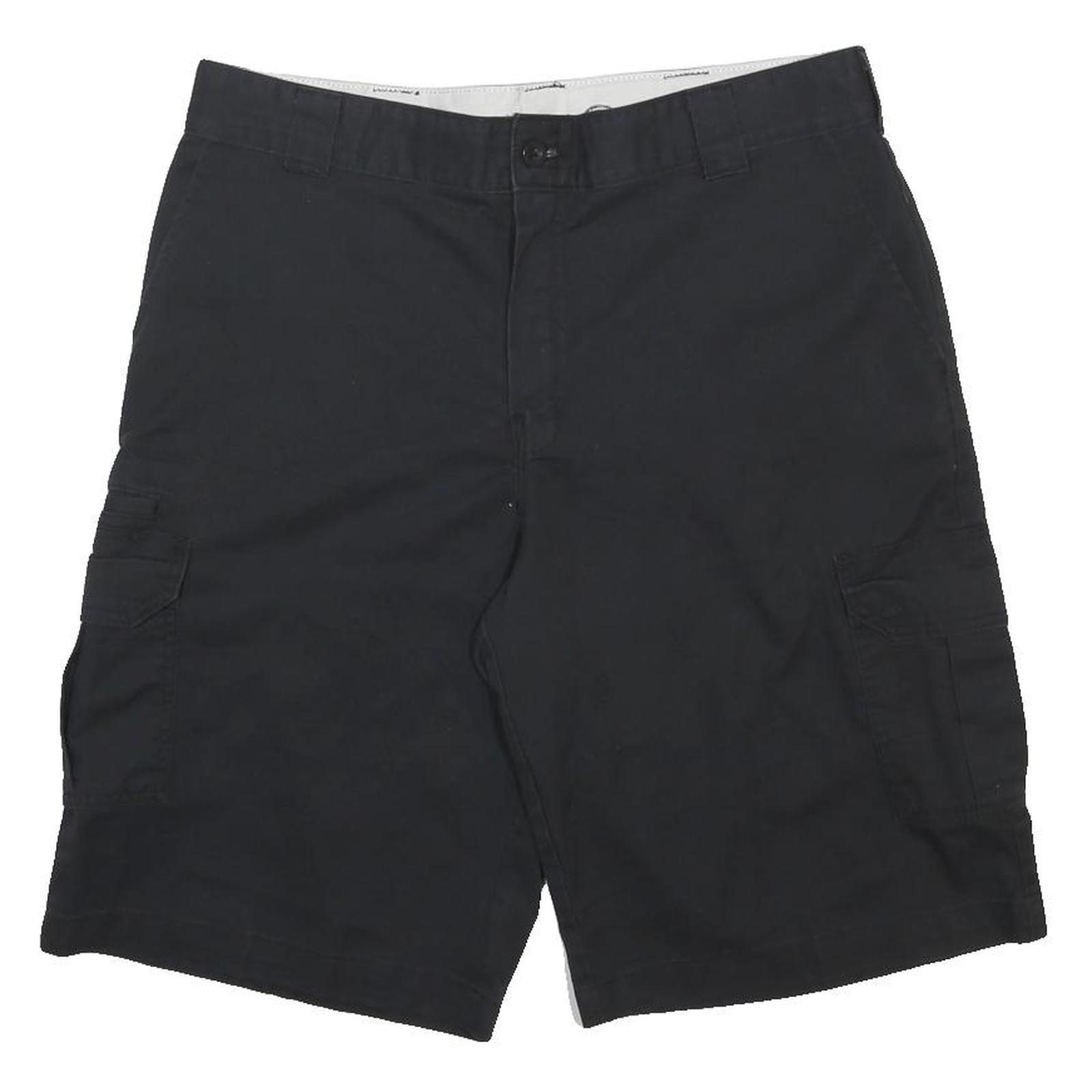 DICKIES Mens Black Cargo Shorts Size L W36 Workwear Cotton Blend