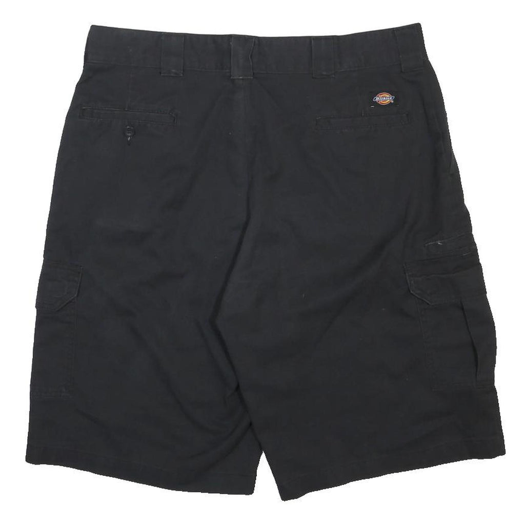 DICKIES Mens Black Cargo Shorts Size L W36 Workwear Cotton Blend