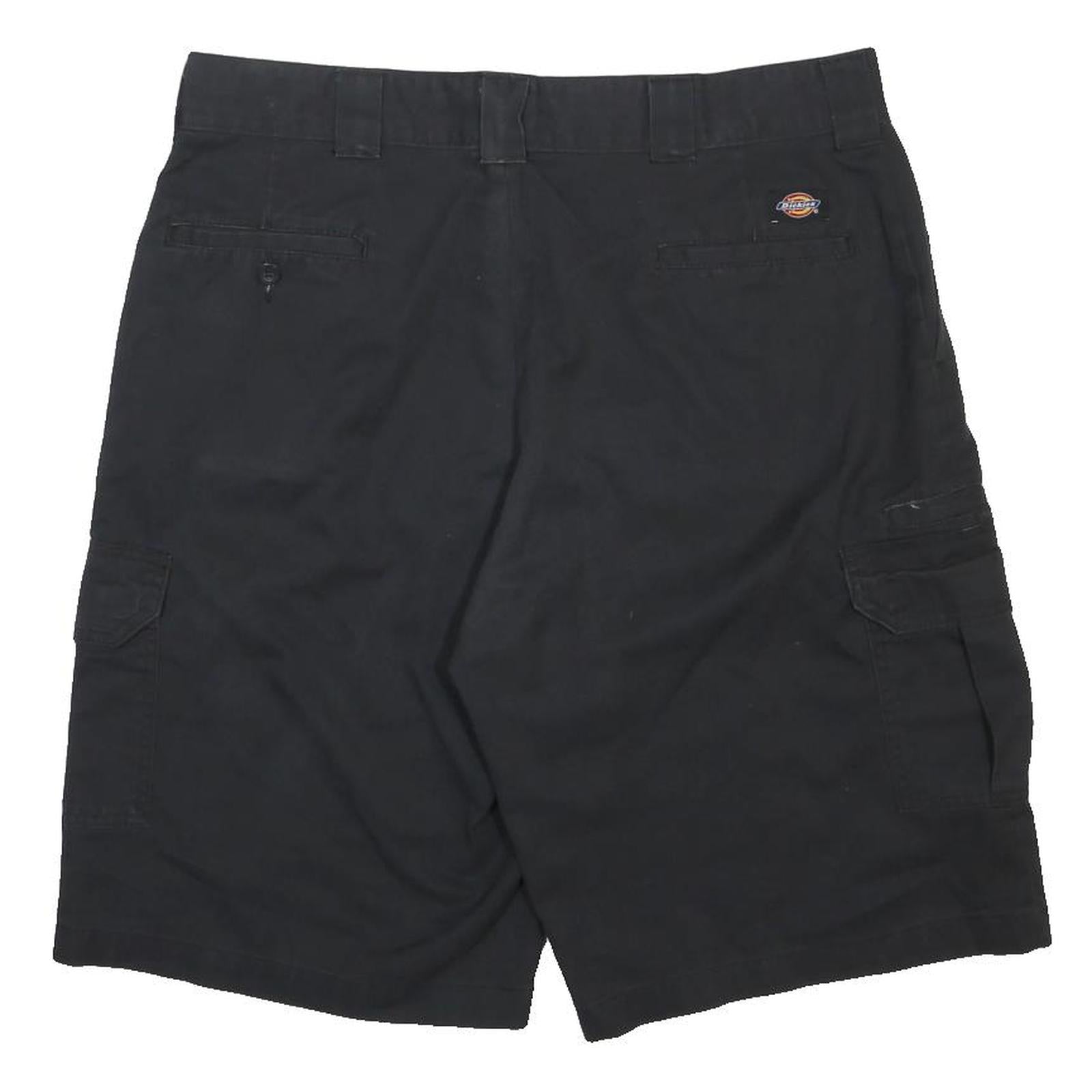 DICKIES Mens Black Cargo Shorts Size L W36 Workwear Cotton Blend
