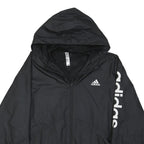 ADIDAS Womens Black Zip Hooded Jacket S Polyamide Plain Logo Track Outdoor