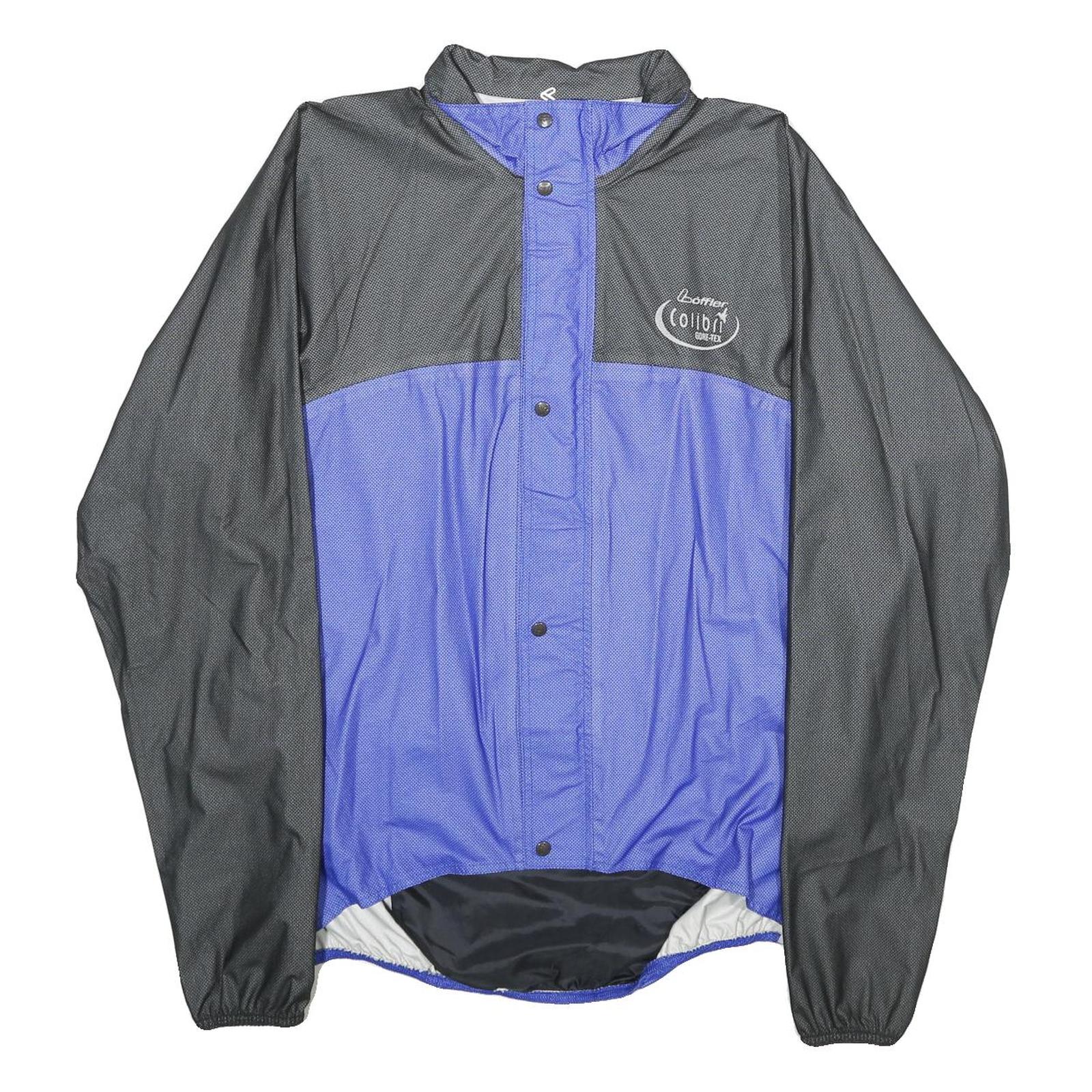 LOFFLER Mens Black & Blue Jacket XL Woven Plain Zip Athletic