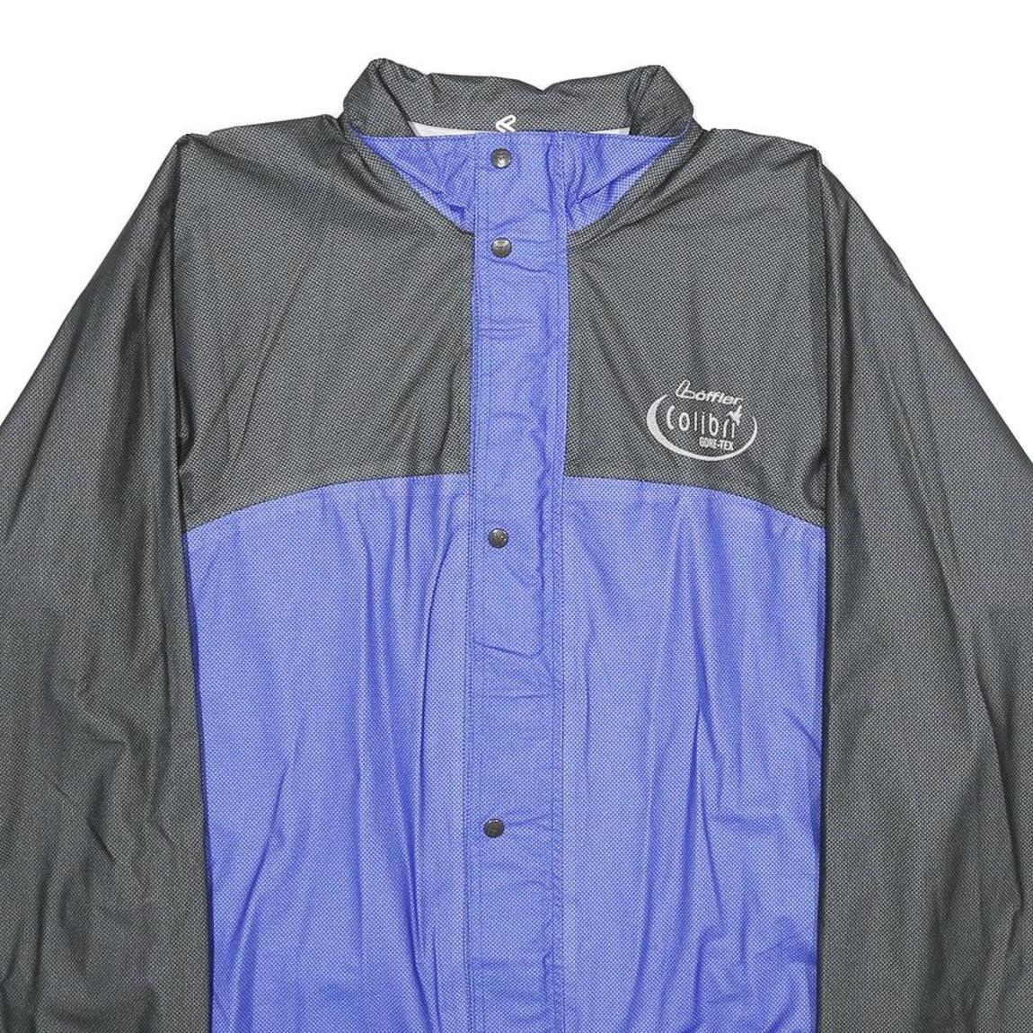 LOFFLER Mens Black & Blue Jacket XL Woven Plain Zip Athletic