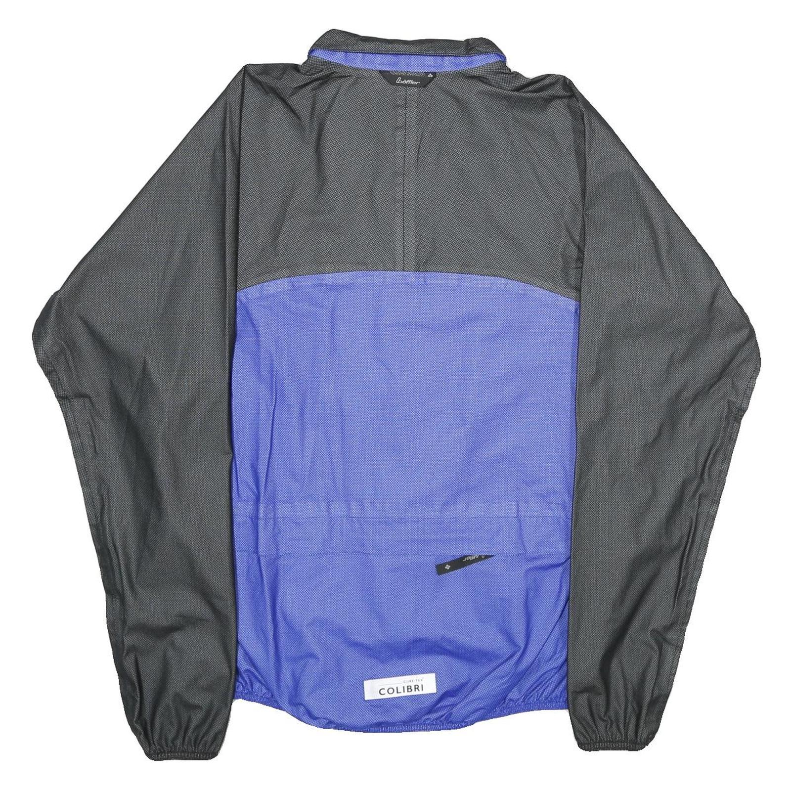 LOFFLER Mens Black & Blue Jacket XL Woven Plain Zip Athletic