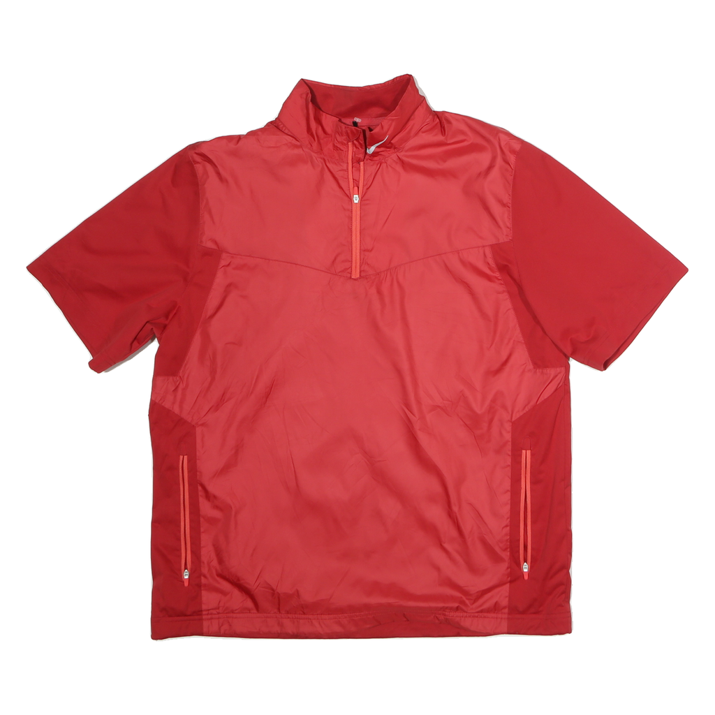 NIKE Mens Red 1/4 Zip L Polyester Sports Sweatshirt