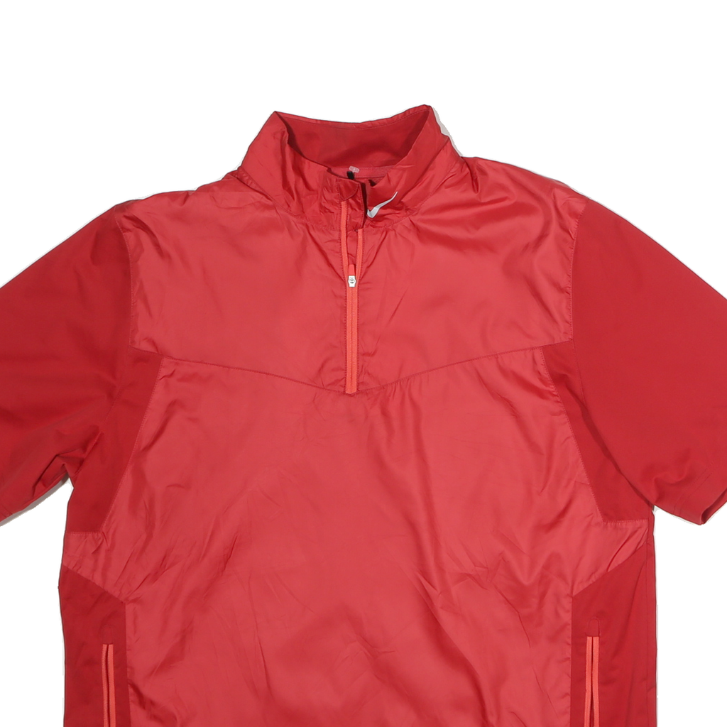 NIKE Mens Red 1/4 Zip L Polyester Sports Sweatshirt