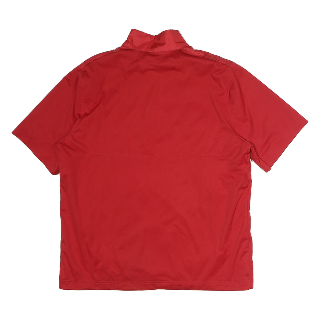 NIKE Mens Red 1/4 Zip L Polyester Sports Sweatshirt