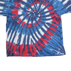 SUNDOG Mens Blue & Red Tie Dye T-Shirt XL Short Sleeve Crew Neck Classic Cotton