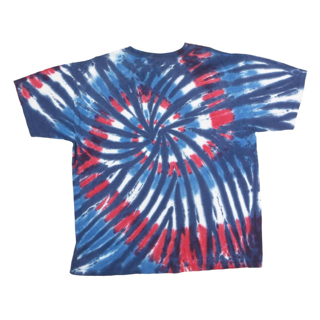 SUNDOG Mens Blue & Red Tie Dye T-Shirt XL Short Sleeve Crew Neck Classic Cotton