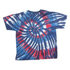 SUNDOG Mens Blue & Red Tie Dye T-Shirt XL Short Sleeve Crew Neck Classic Cotton
