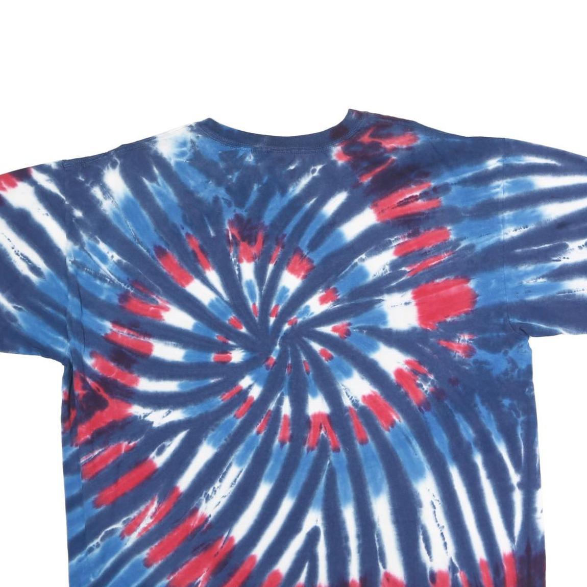 SUNDOG Mens Blue & Red Tie Dye T-Shirt XL Short Sleeve Crew Neck Classic Cotton