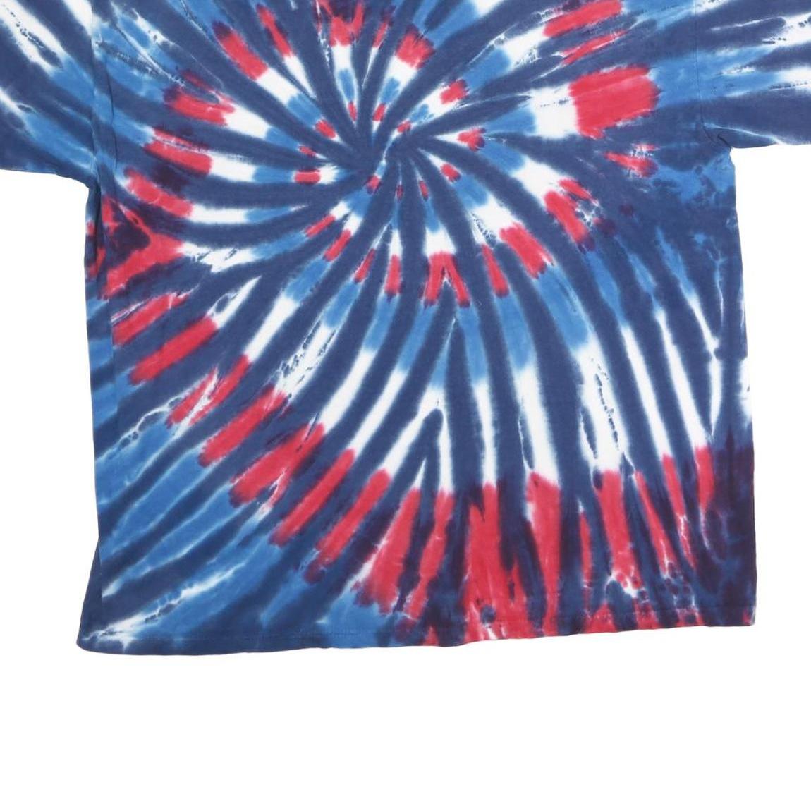 SUNDOG Mens Blue & Red Tie Dye T-Shirt XL Short Sleeve Crew Neck Classic Cotton