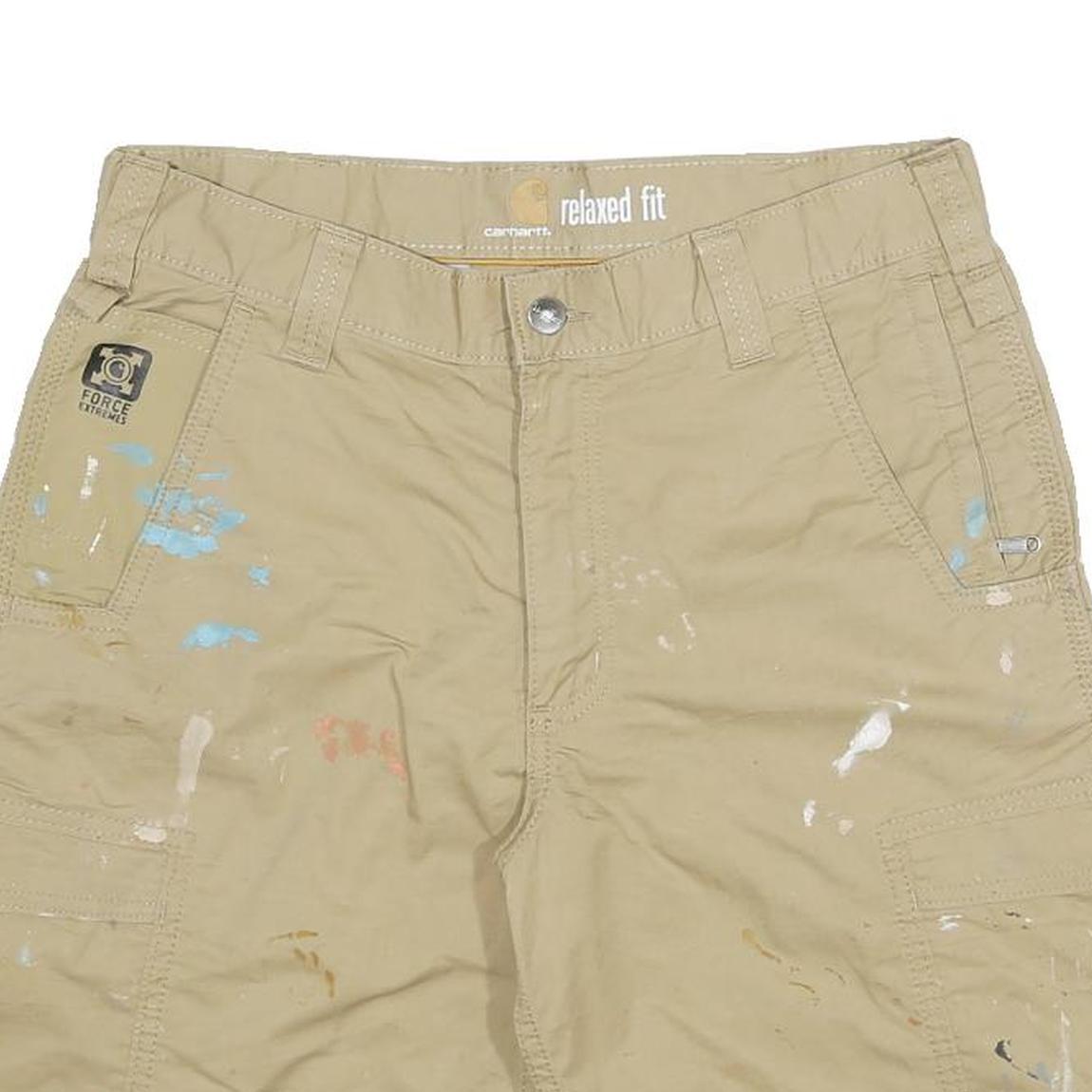 CARHARTT Mens Shorts Beige Relaxed Fit Cargo XL W32 Workwear Utility Cotton
