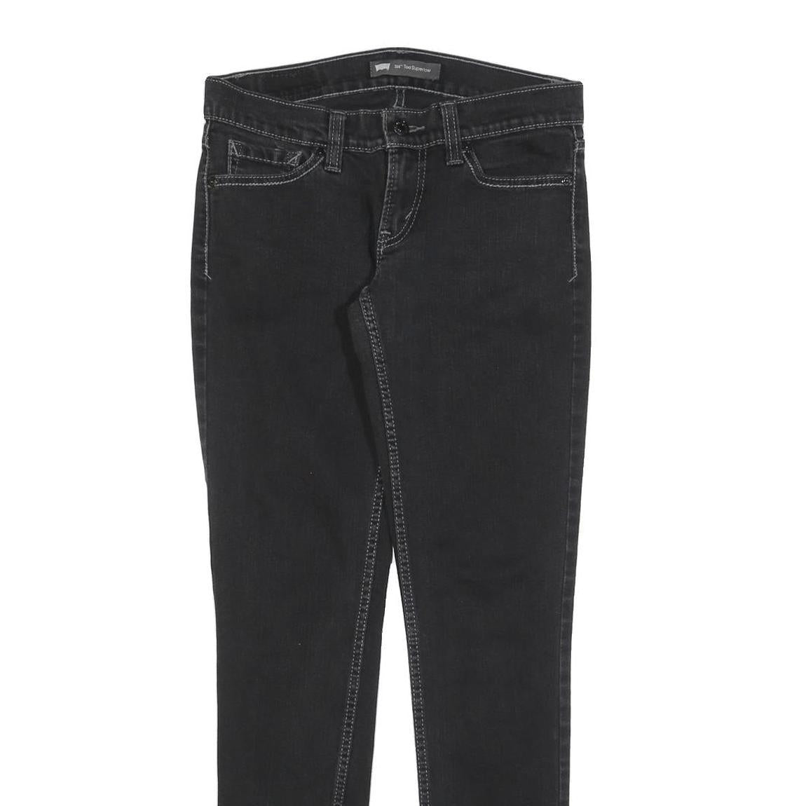 LEVI'S 524 Womens Jeans Black Slim Skinny Denim W30 L30 Stylish Stretch