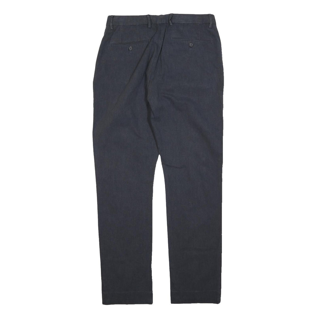 REISS Mens Cotton Black Regular Fit Straight Leg Trousers W30 L30 Smart Casual