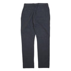 REISS Mens Cotton Black Regular Fit Straight Leg Trousers W30 L30 Smart Casual