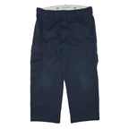 DICKIES Mens Cotton Blend Navy Relaxed Straight Cargo Trousers W38 L27 Workwear