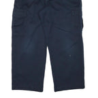DICKIES Mens Cotton Blend Navy Relaxed Straight Cargo Trousers W38 L27 Workwear
