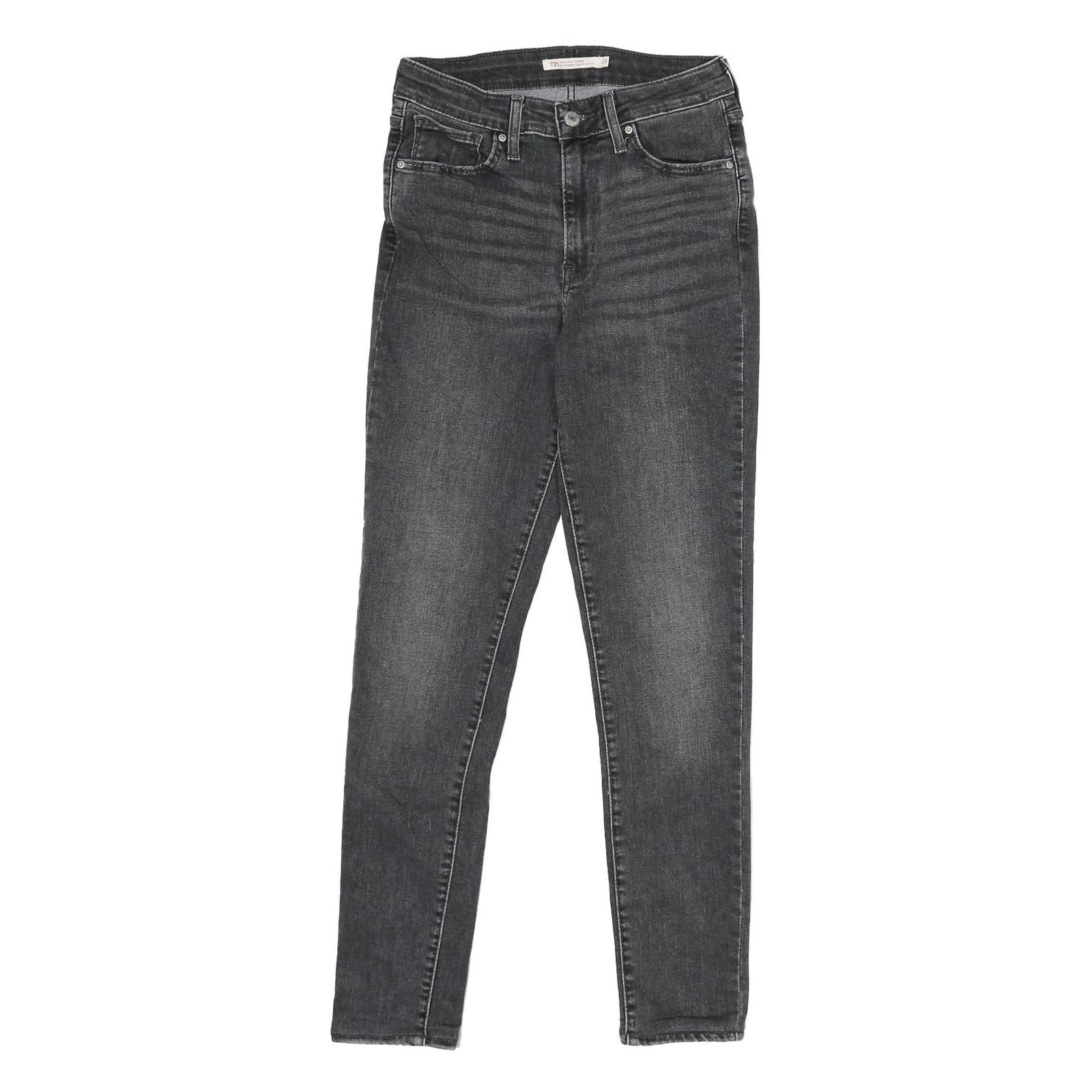LEVI'S 721 High Rise Skinny Womens Jeans Black Slim Denim Medium W26 L28