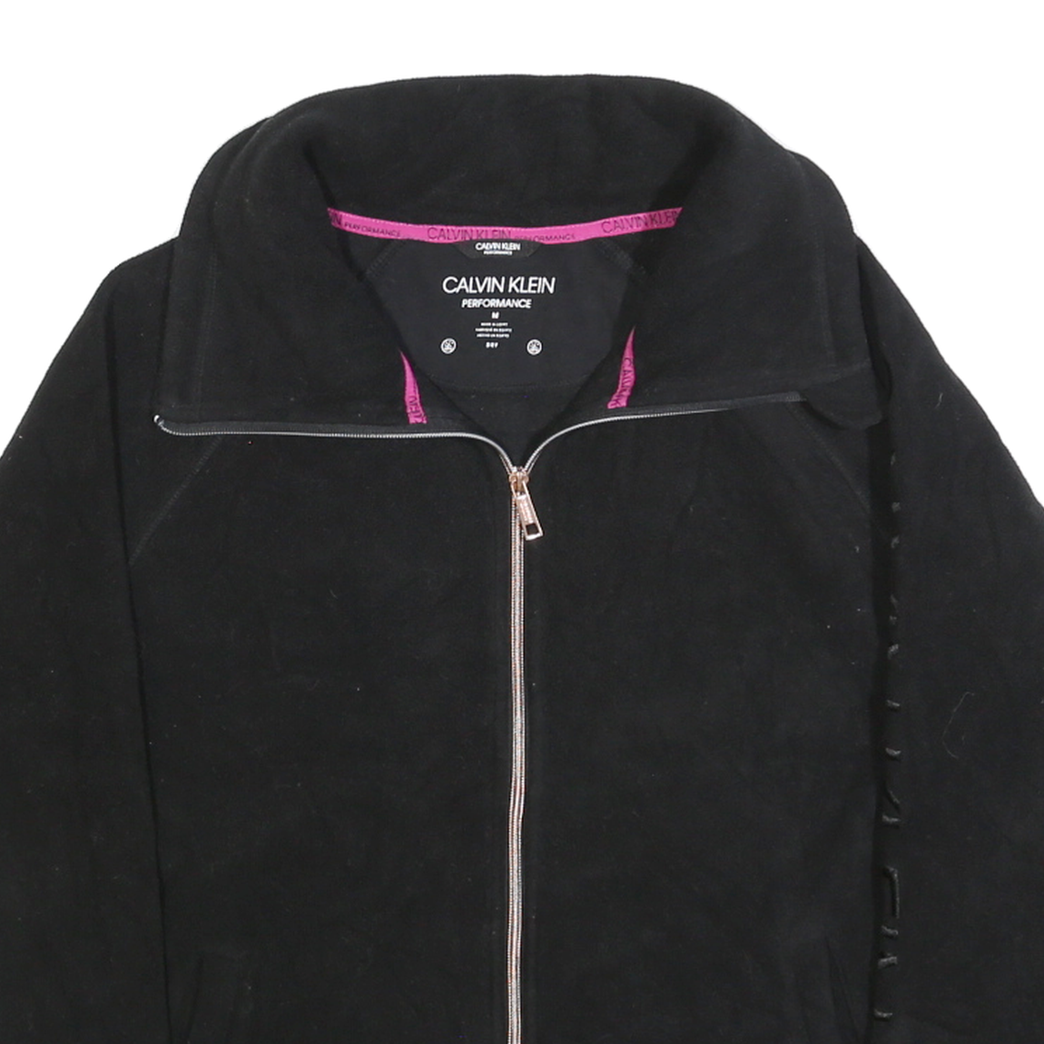 CALVIN KLEIN PERFORMANCE Womens Black Plain Jumper Full Zip Basic Knit M Jacket