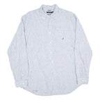 NAUTICA Mens Blue Striped Cotton Shirt XL Button Down Casual Classic