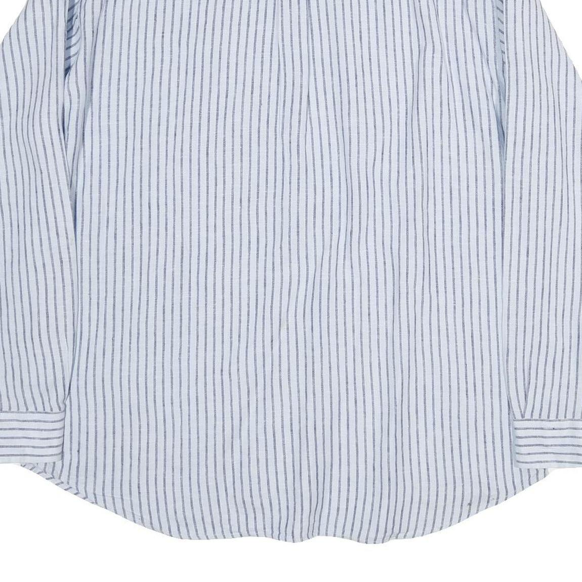 NAUTICA Mens Blue Striped Cotton Shirt XL Button Down Casual Classic