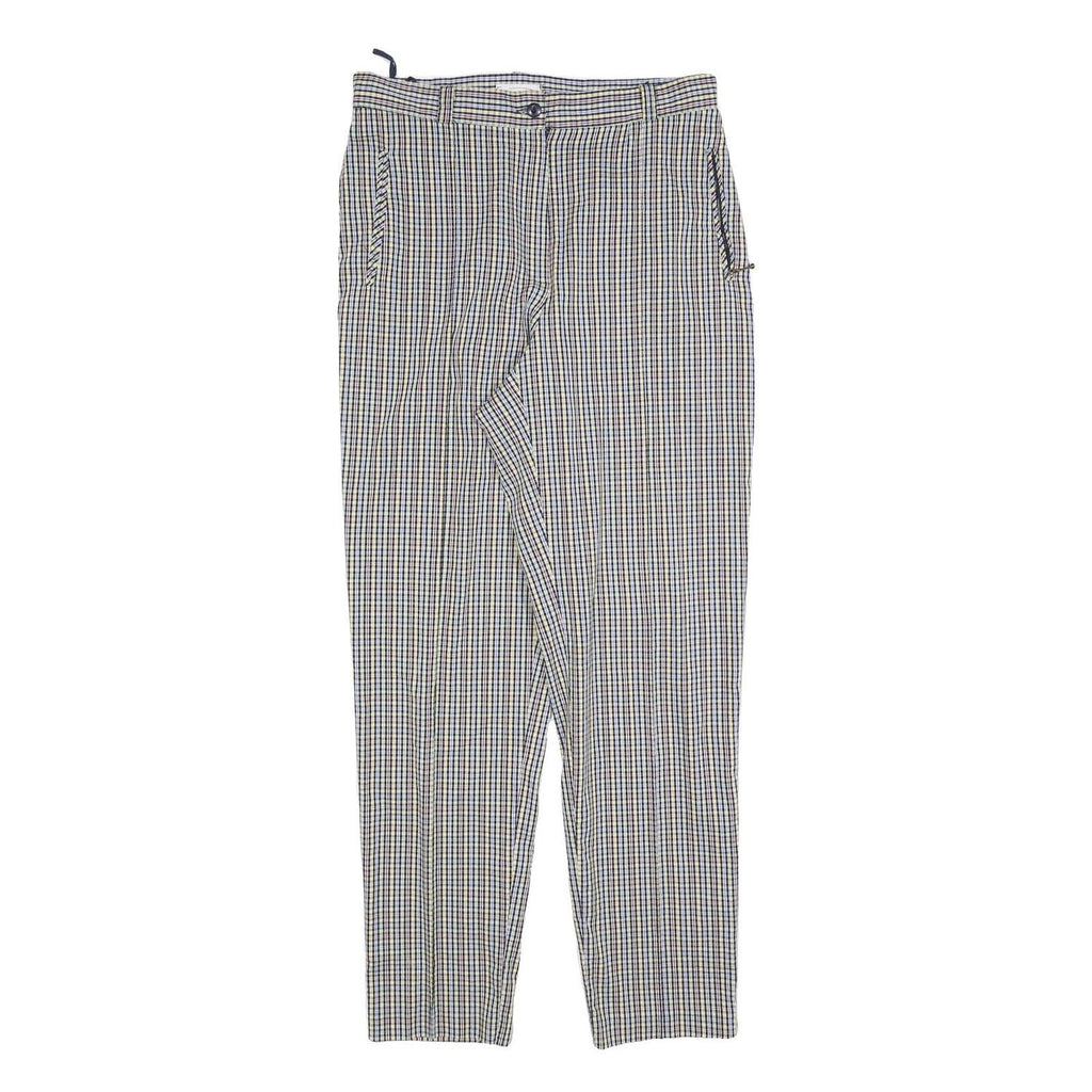 CITY LIFE Womens Regular Fit Checked Trousers W30 L30 Polyester Blend Zip