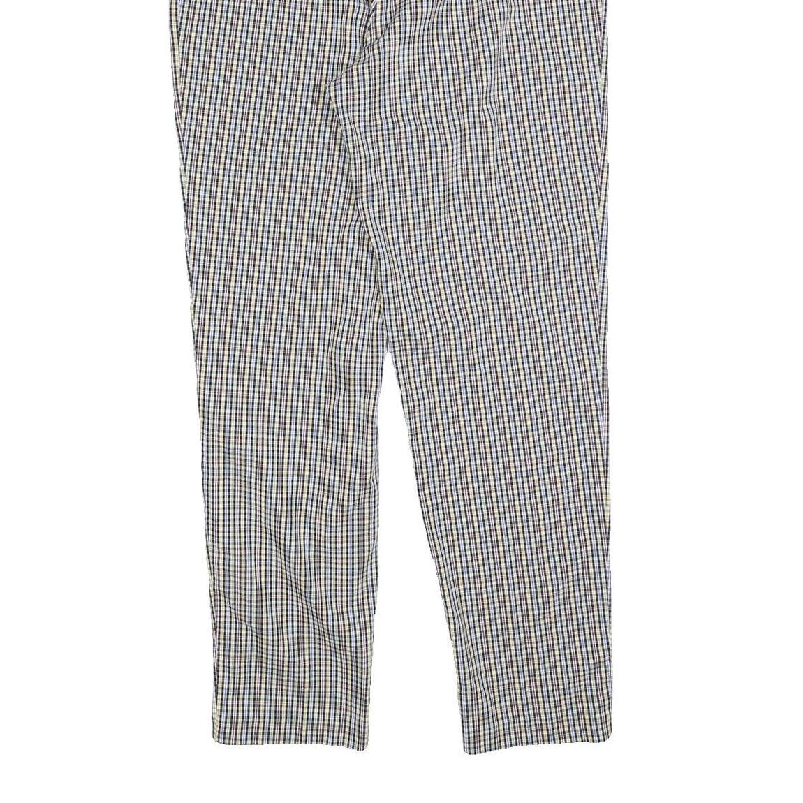 CITY LIFE Womens Regular Fit Checked Trousers W30 L30 Polyester Blend Zip