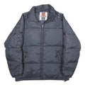 KAPPA Mens Navy Blue Jacket L Zip Puffer Lightweight Logo Tape Sport Casual