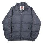 KAPPA Mens Navy Blue Jacket L Zip Puffer Lightweight Logo Tape Sport Casual