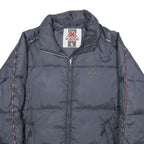 KAPPA Mens Navy Blue Jacket L Zip Puffer Lightweight Logo Tape Sport Casual