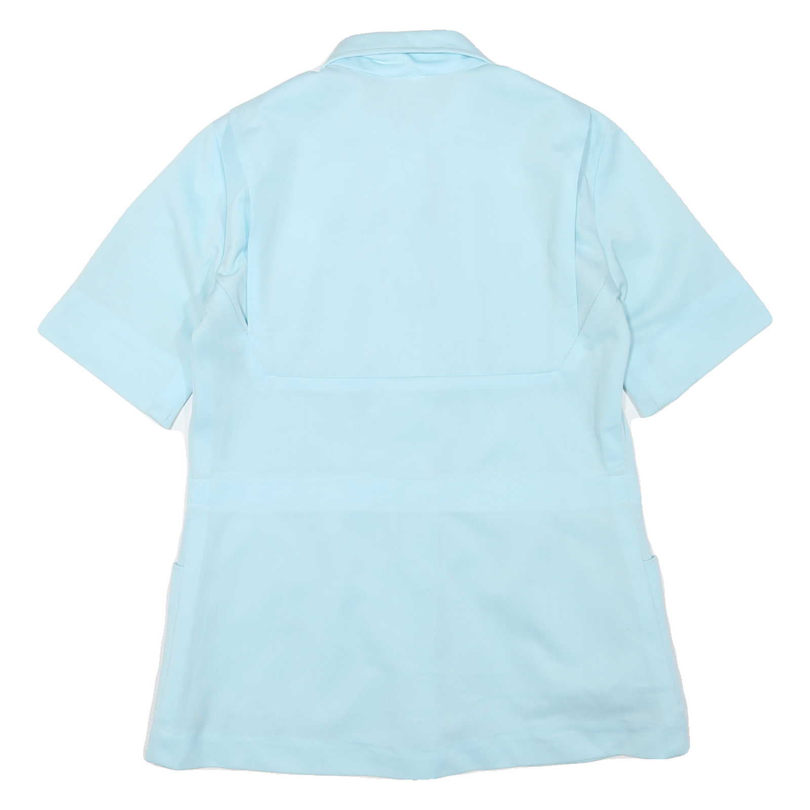 WHITE SISTER Womens Light Blue Basic Shirt Short Sleeve Point Collar M Summer