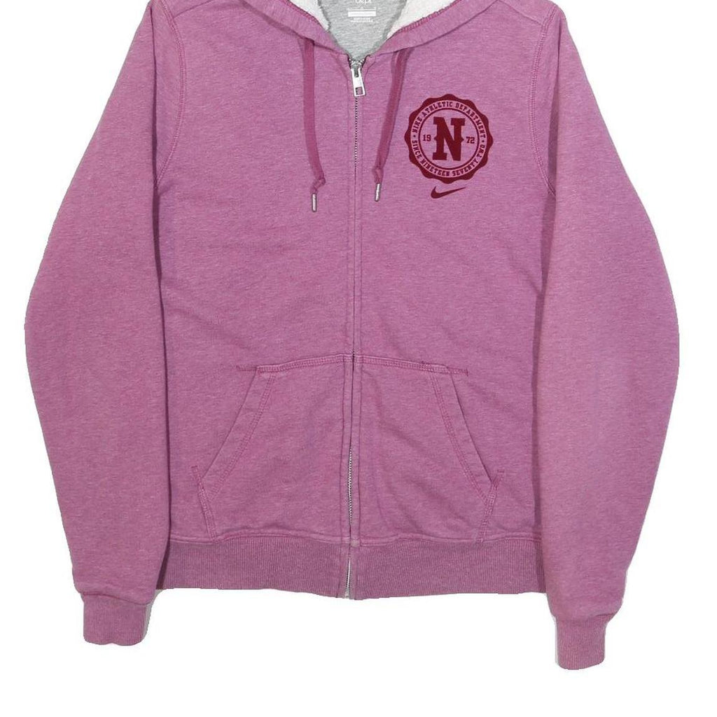 NIKE Womens Purple Pullover Hoodie L Cotton Blend Zip Up Casual Sweatshirt