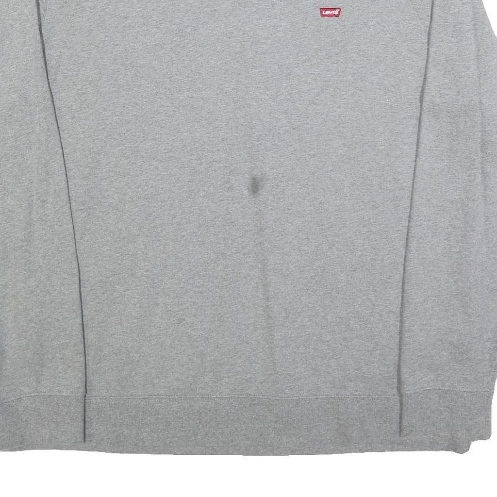 LEVI'S Mens Grey Crew Neck Cotton Blend Pullover XL Long Sleeve Sweatshirt