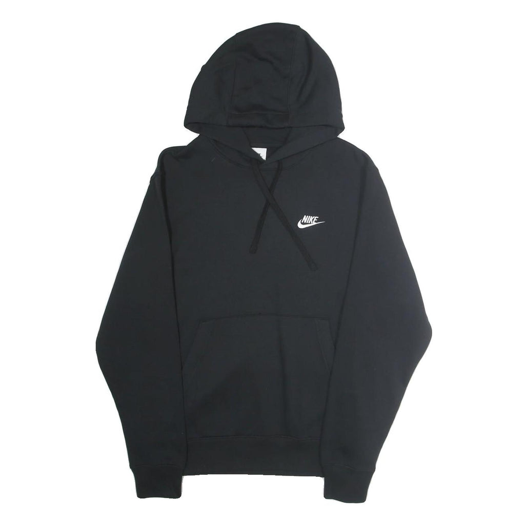 NIKE Mens Black Hoodie S Cotton Pullover Classic Logo Casual