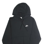 NIKE Mens Black Hoodie S Cotton Pullover Classic Logo Casual