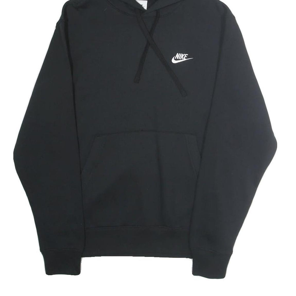 NIKE Mens Black Hoodie S Cotton Pullover Classic Logo Casual