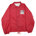 Mens Red Polyester Blend Button Jacket M Plain Lightweight Casual