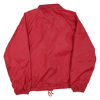 Mens Red Polyester Blend Button Jacket M Plain Lightweight Casual