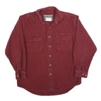 FIELD & STREAM Mens Maroon Cotton Blend Shirt L Casual Workwear Button Pocket