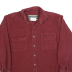 FIELD & STREAM Mens Maroon Cotton Blend Shirt L Casual Workwear Button Pocket