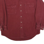 FIELD & STREAM Mens Maroon Cotton Blend Shirt L Casual Workwear Button Pocket