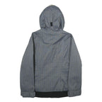 COLUMBIA Womens Grey Pinstripe Outdoor Jacket S Polyester Blend Zip Hooded