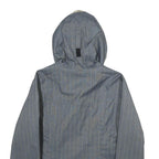 COLUMBIA Womens Grey Pinstripe Outdoor Jacket S Polyester Blend Zip Hooded