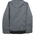 COLUMBIA Womens Grey Pinstripe Outdoor Jacket S Polyester Blend Zip Hooded