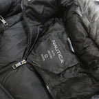 NAUTICA Womens Black Puffer Jacket XL Polyester Blend Zip Hooded Outdoor Warm