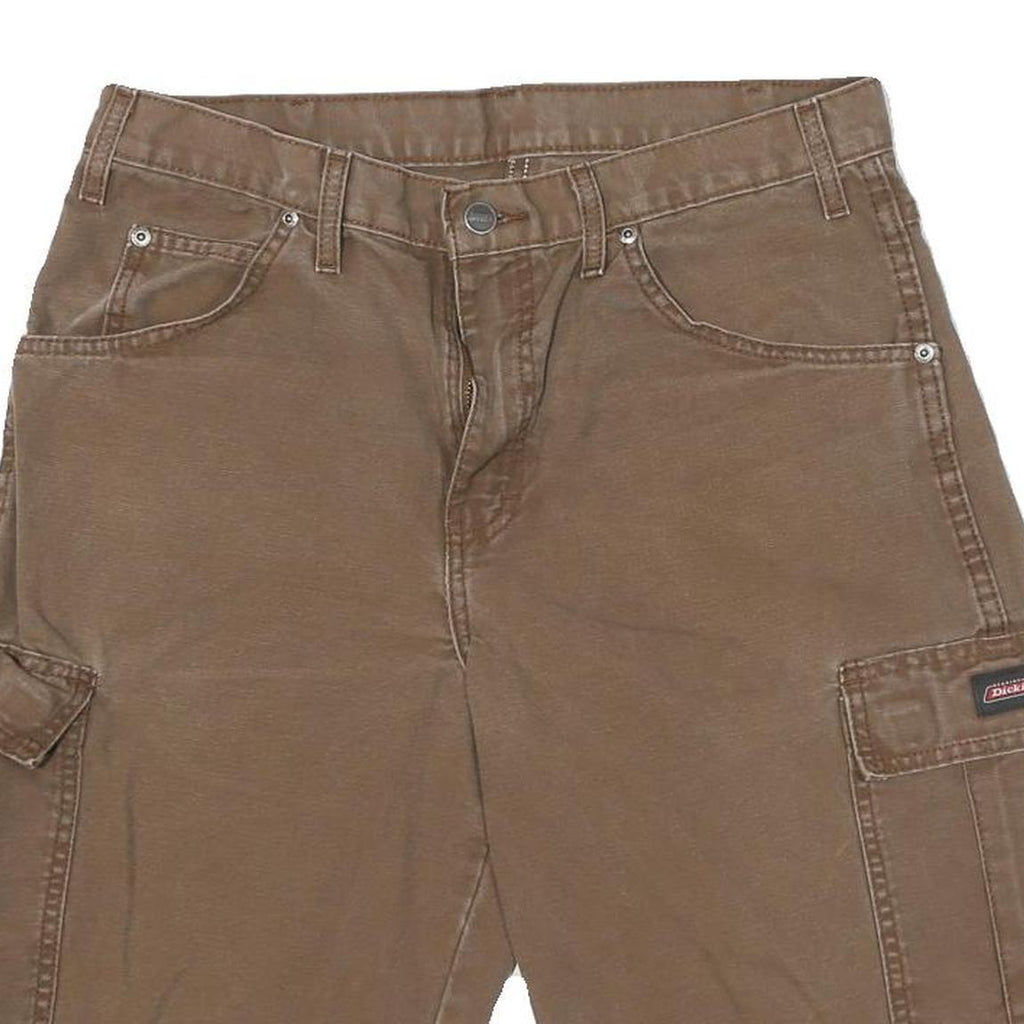 DICKIES Mens Shorts Brown Cargo Casual L W32 Workwear Cotton Blend