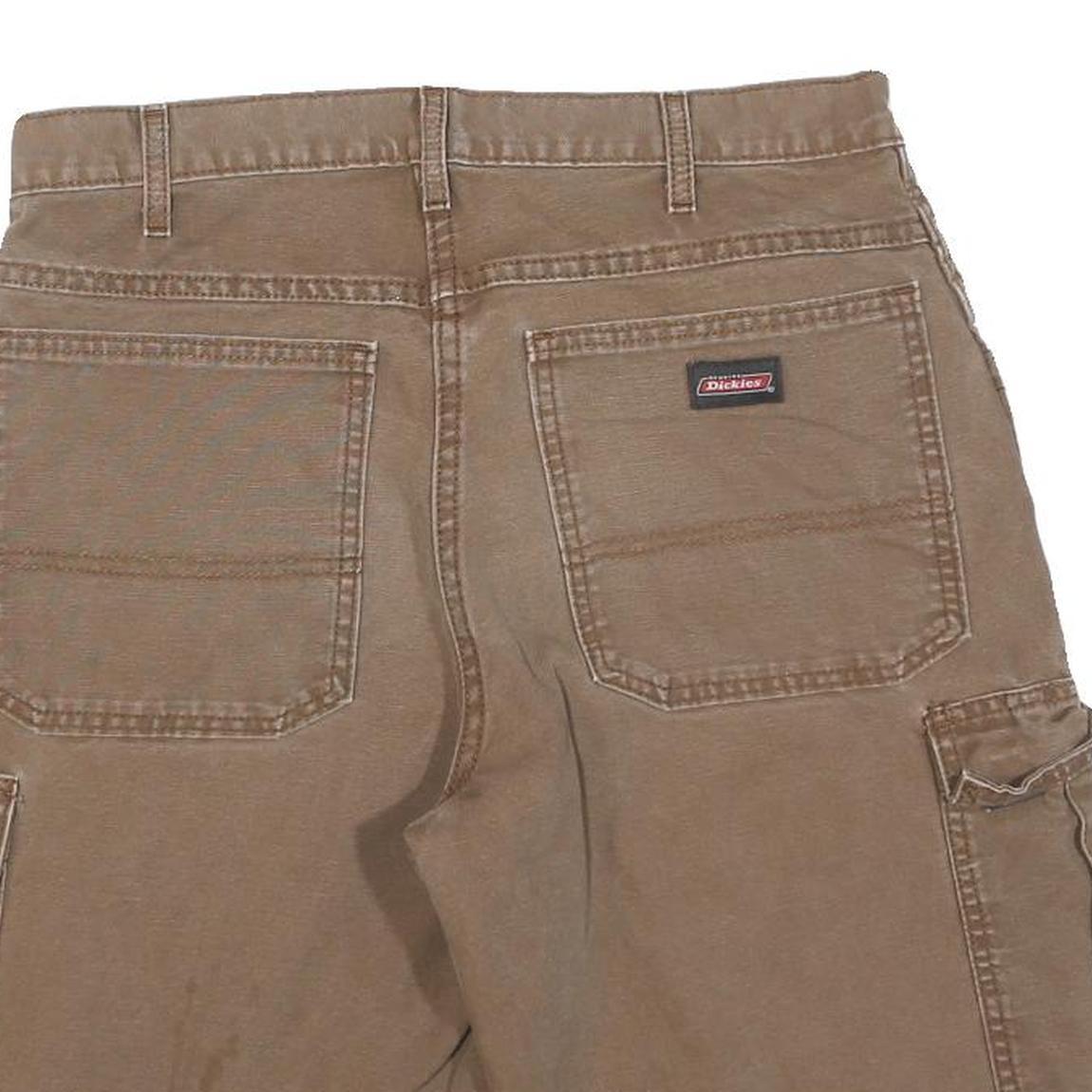 DICKIES Mens Shorts Brown Cargo Casual L W32 Workwear Cotton Blend