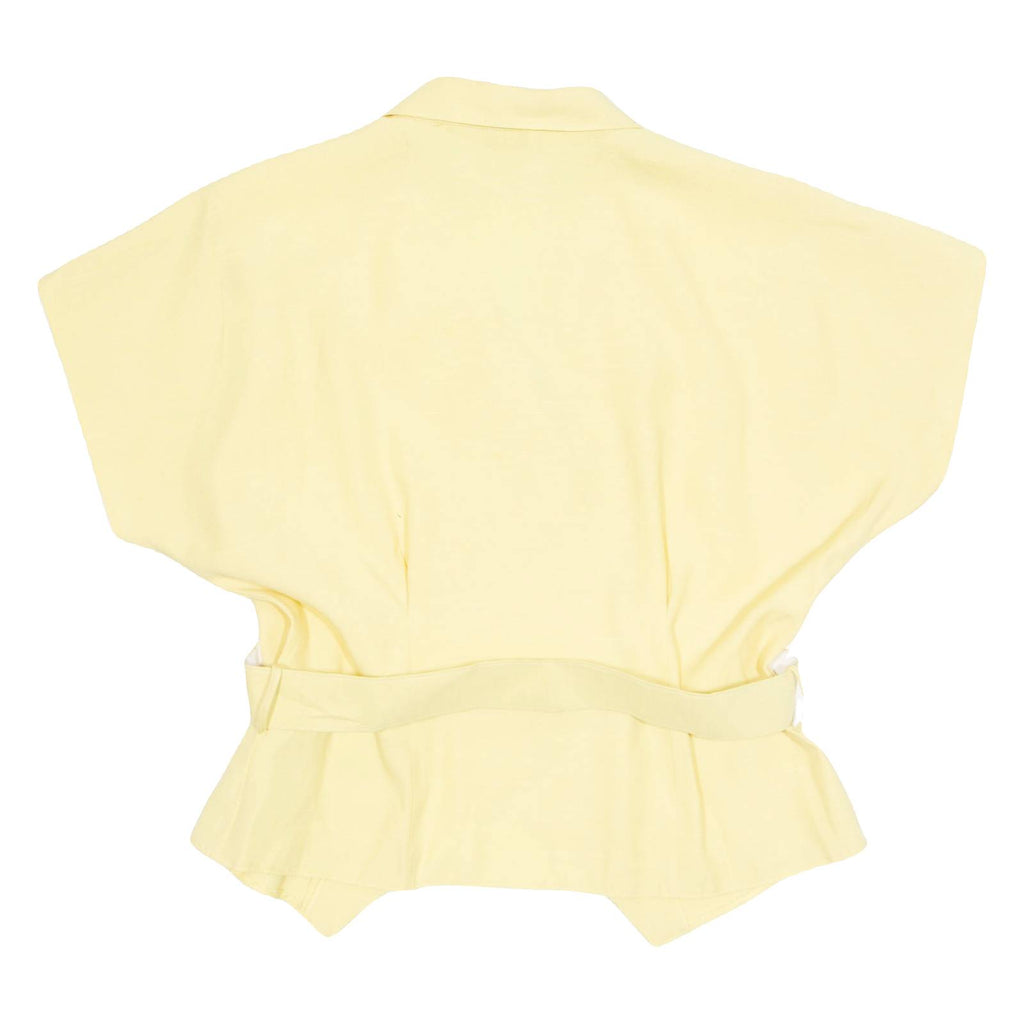 YESSICA Womens Blouse Yellow Collared 90s Viscose L