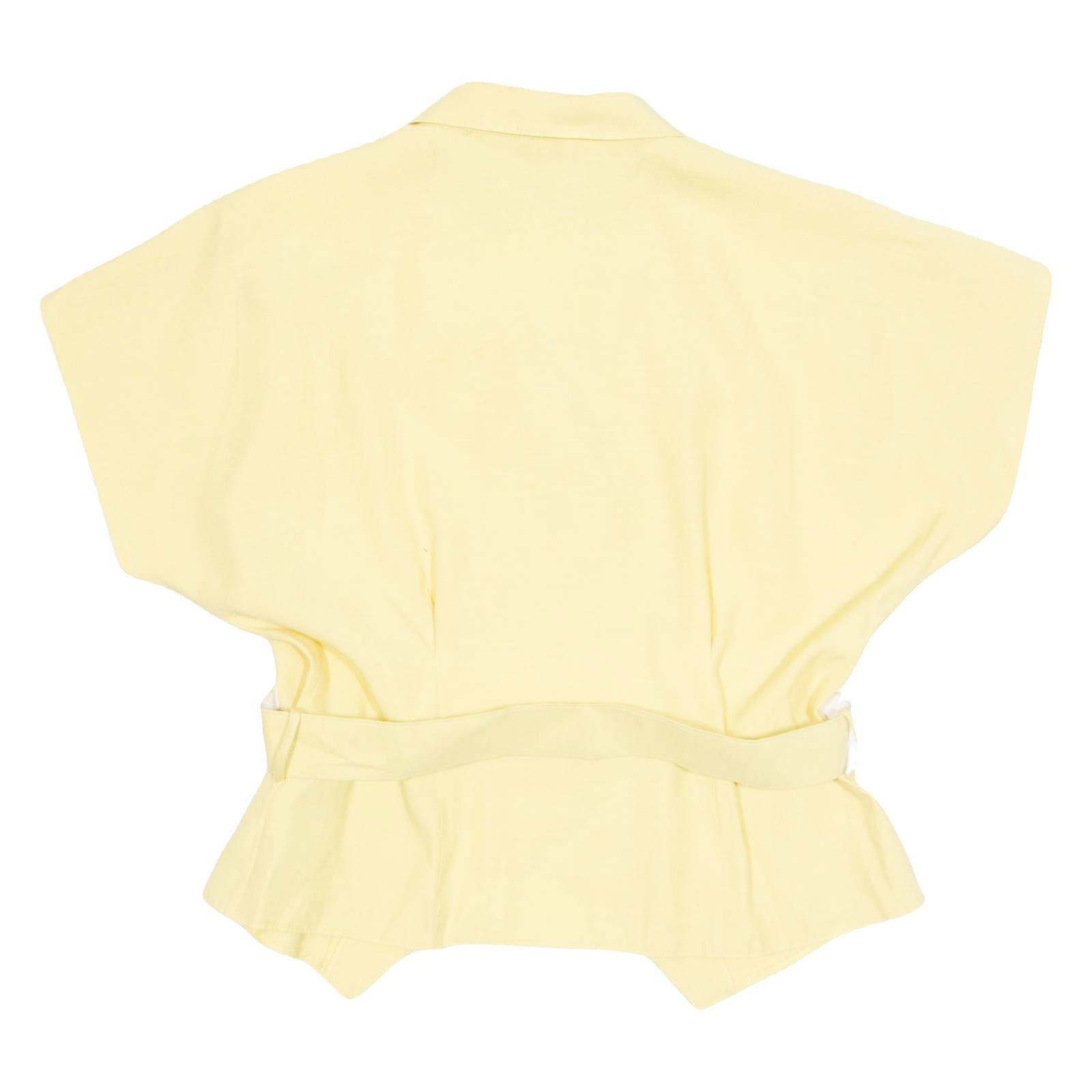 YESSICA Womens Blouse Yellow Collared 90s Viscose L